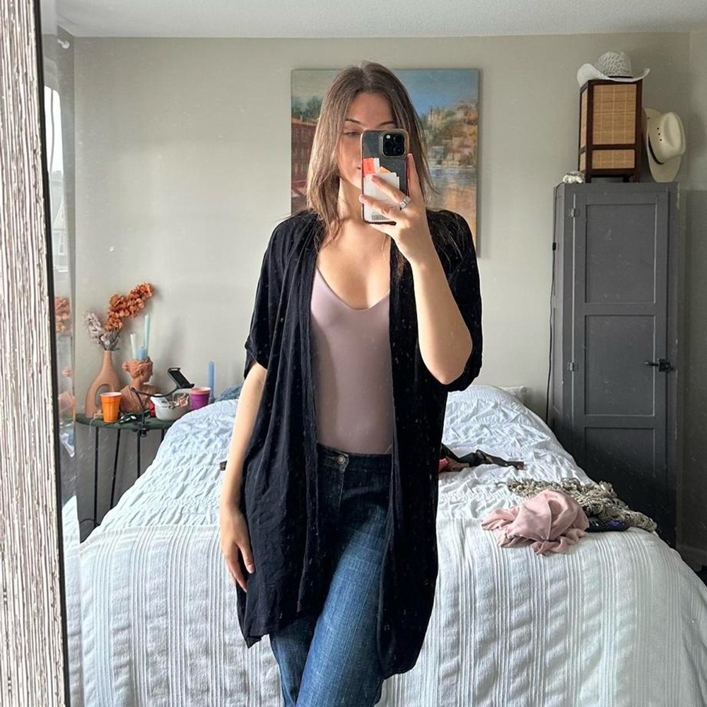 Black cardigan